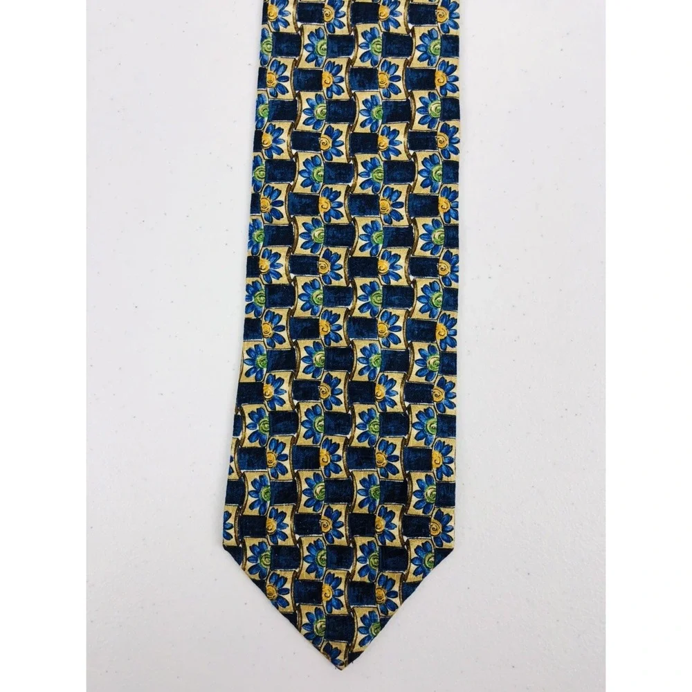 Ermenegildo Zegna Tie Disegno Esclusivo Flowers Multicolor 100% Silk Made Italy